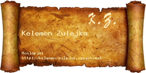 Kelemen Zulejka névjegykártya